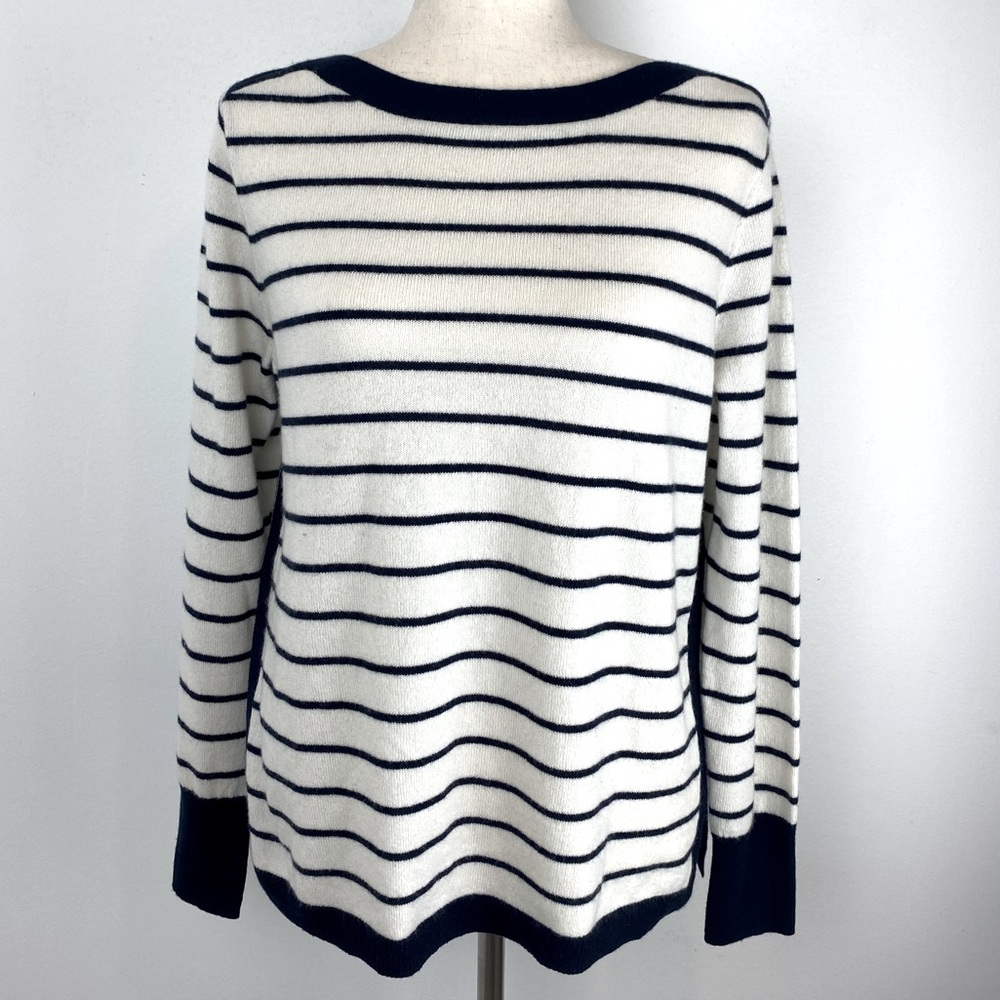 Vineyard Vines 100% Cashmere Sweater Navy Stripes, Small